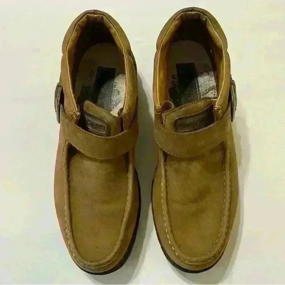 Skechers Mens Regulators Takeover Strap Loafers Wheat Tan Leather Size 10.5 - Picture 2 of 13